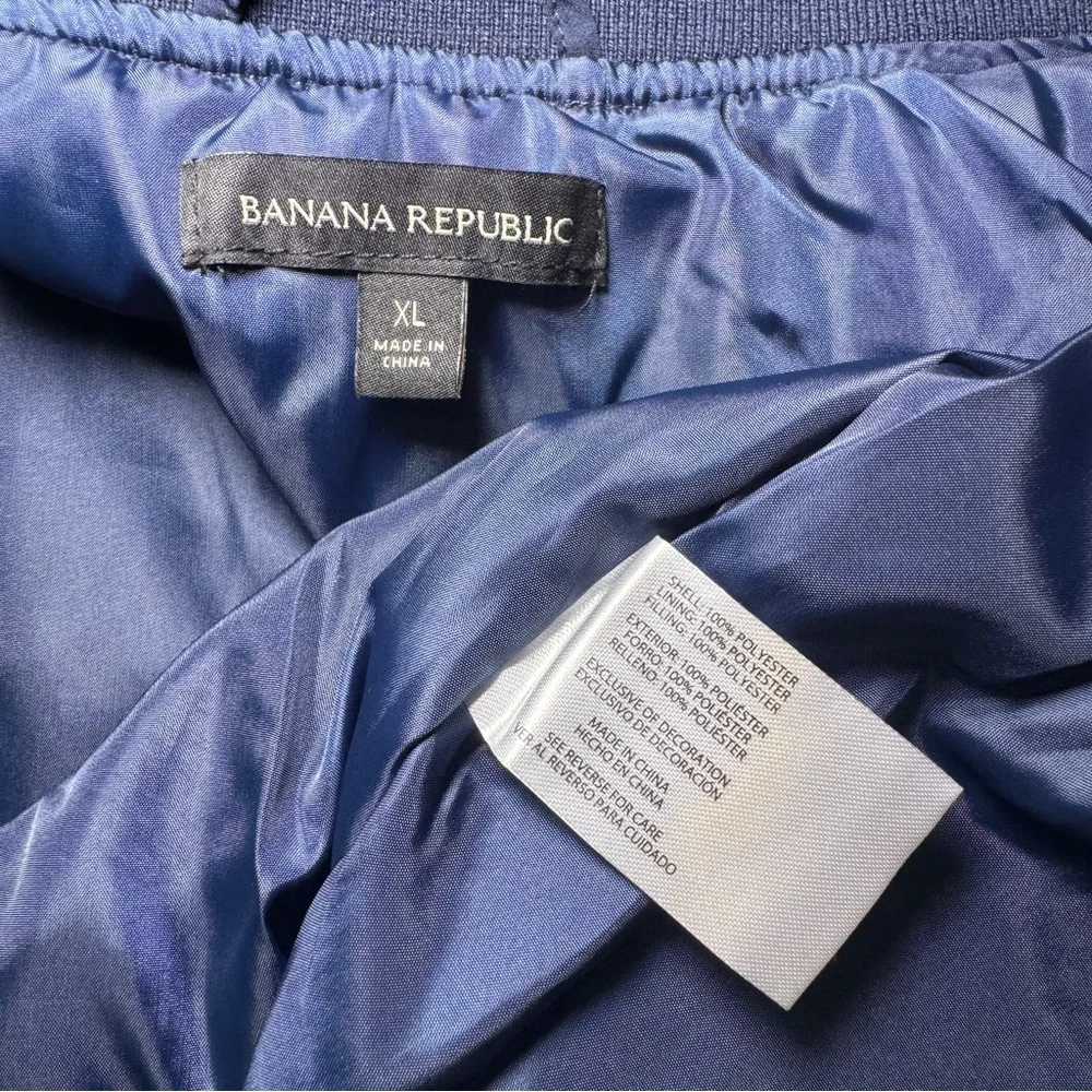 Banana Republic Mens Navy Blue Full Zip Bomber Jacket XL‎ Lightweight Lined